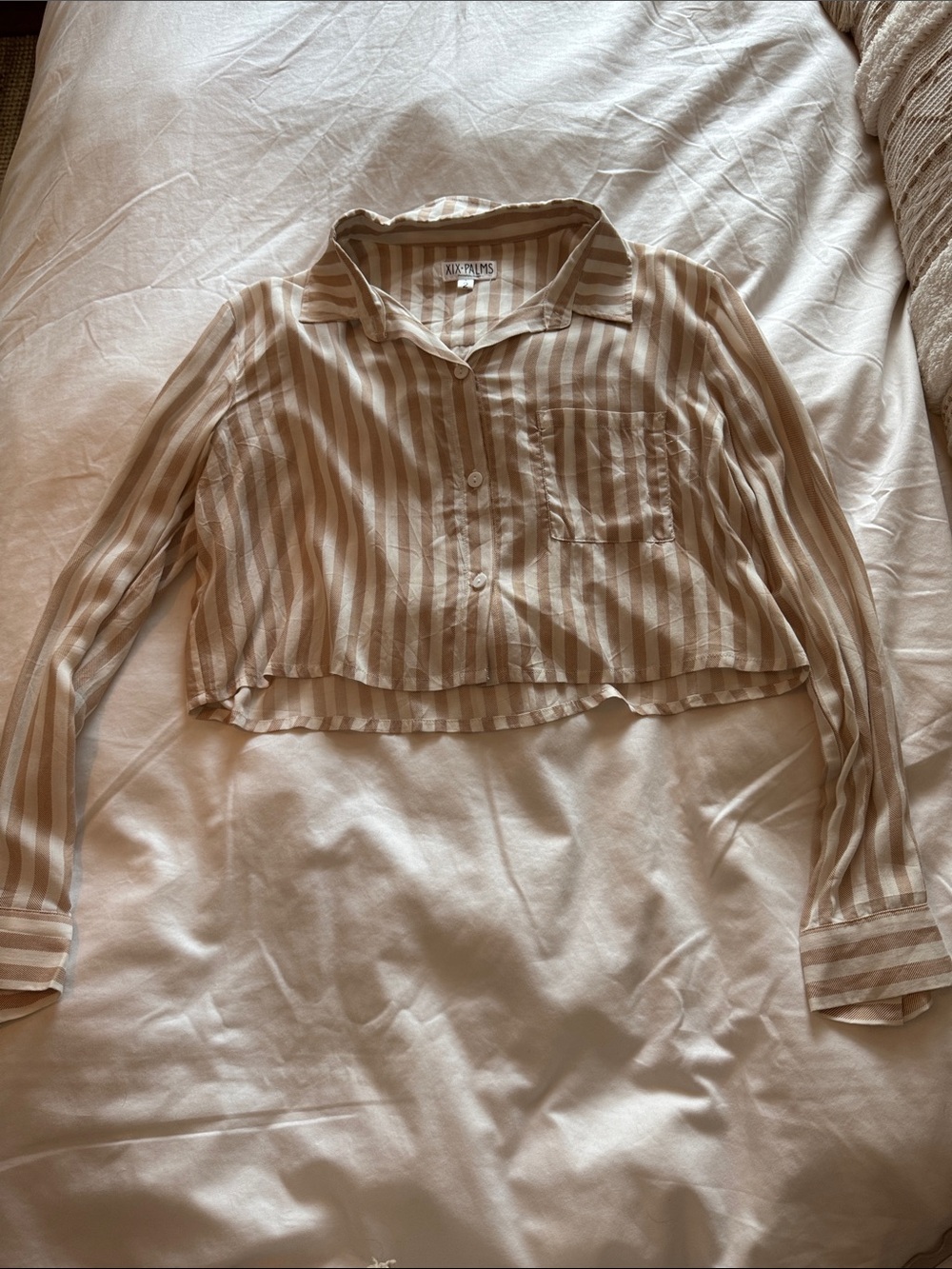 Striped Cropped Button Down